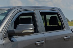 Ram 1500 TRX Side Window Deflectors - Rough Country - In Channel Rain Guard - '21-'24